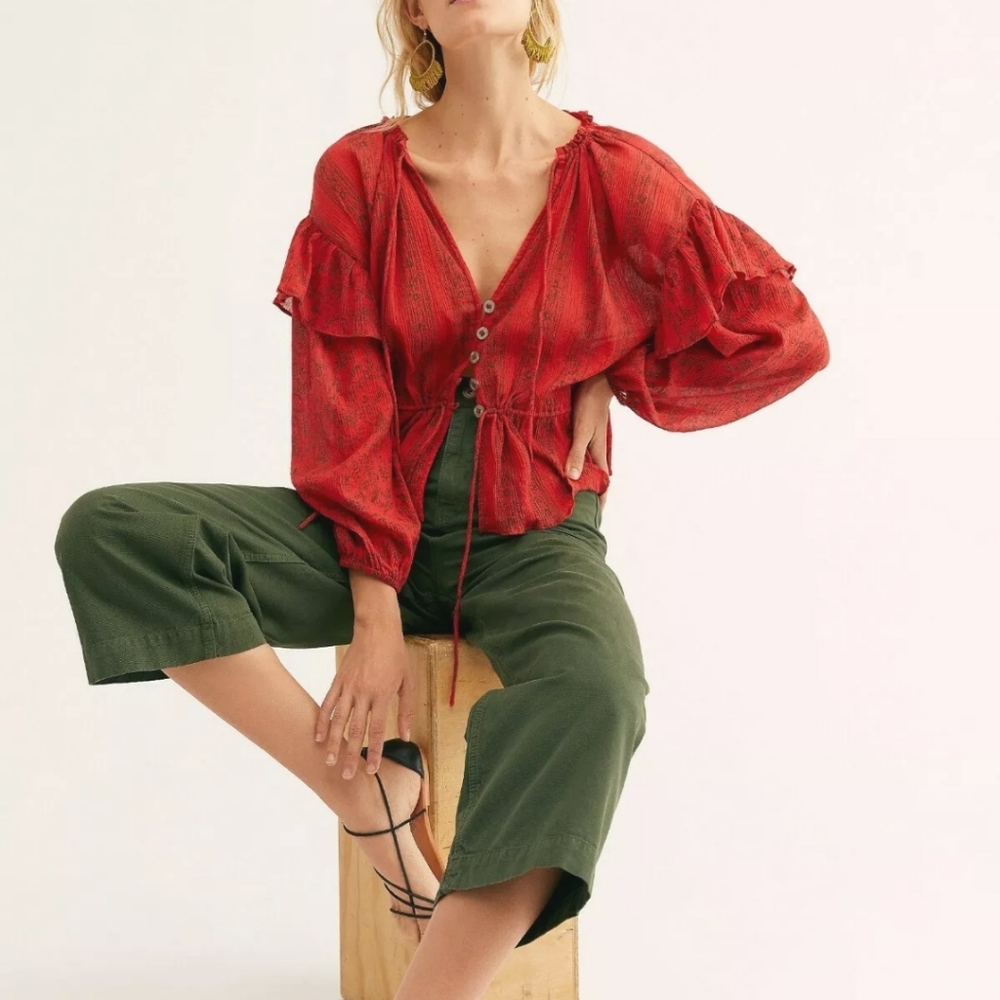 Free People Amanda's Printed Blouse